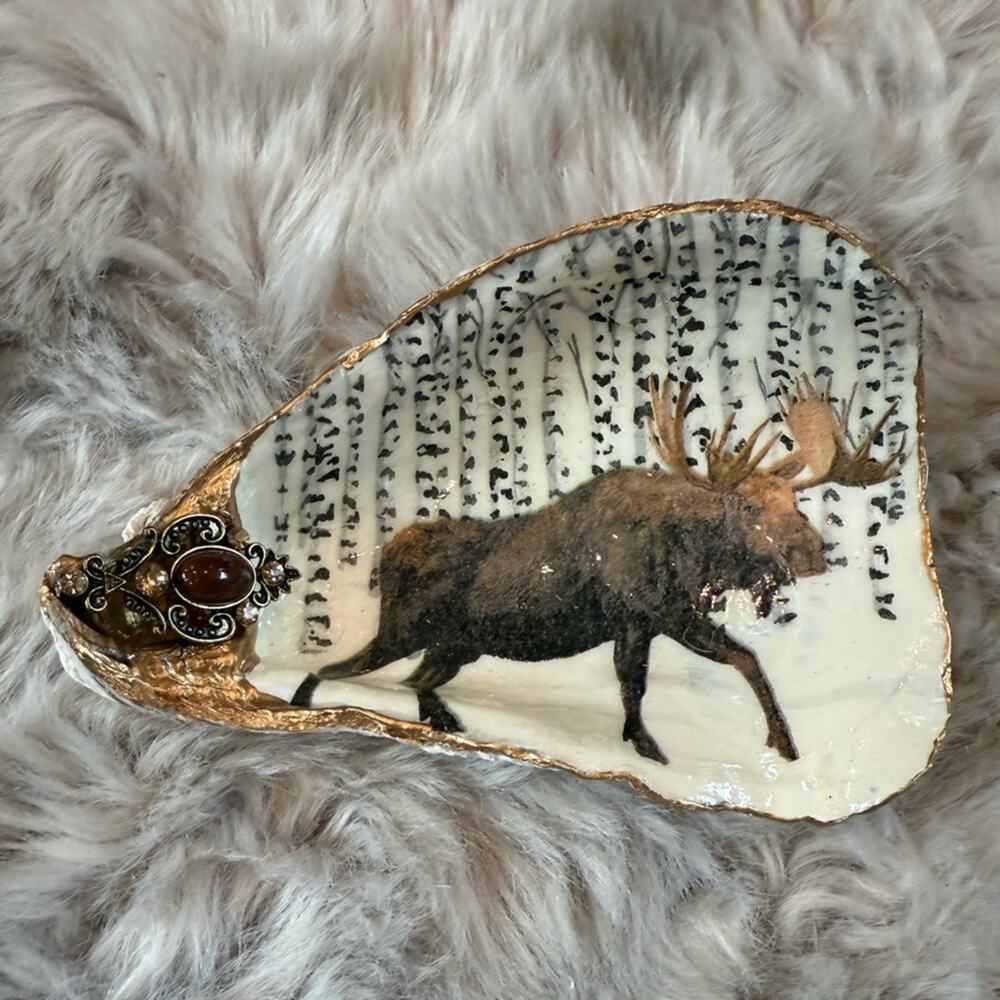 Handcrafted Mixed Media Art Piece with Gold and Black Accents